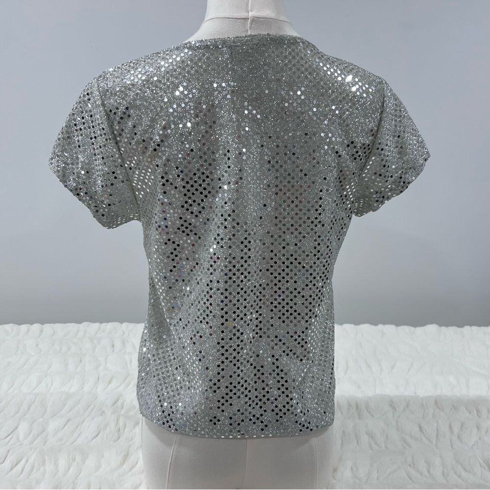 Disney Mickey Mouse Silver Sequin Top - image 2